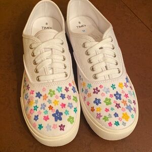 Hand painted floral sneakers